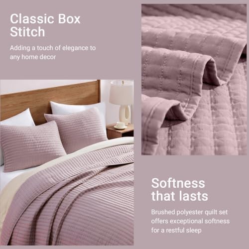 King Size Quilt-Lightweight Bedspreads Dusty Mauve King Quilt Bedding Set