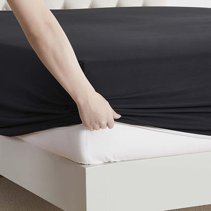 Clara Clark King Sheets, 6 Piece Set - Hotel Luxury Sheets for King Size Bed, Super Soft Bedding Set, King Size, Black