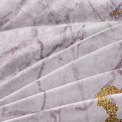 Pink Marble Duvet Cover Set Full Size Sequin Gold Bedding Comforter Covers with 2 Pillow Shams Girls Decor Bedroom Bed Set Breathable Durable Soft Comfy