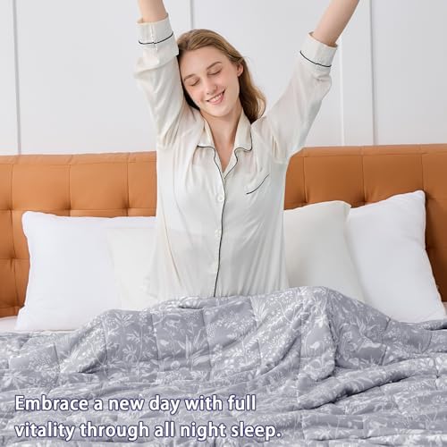 yescool King Size Weighted Blanket for Adults 20lbs, 80” x 87”, Pearl Grey