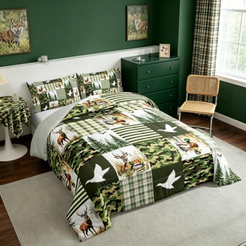 Feelyou Wild Duck Comforter Set Full Size for Kids Boys Girls Bedding Set