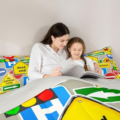 Feelyou Car Comforter Boys Comforter Set Twin Size for Kids Children