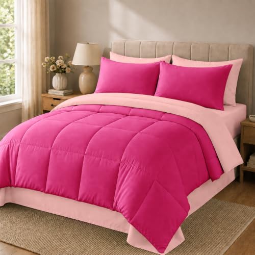 Anluoer Full Size Comforter Sets, 7 Piece Bed in a Bag Full Bedding Sets