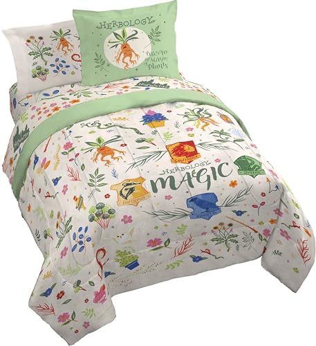 Harry Potter Queen Comforter Set 7 Piece Soft Floral Bedding, Multi