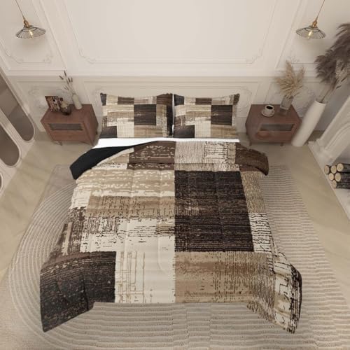 jejeloiu Modern Geometric Comforter Set Bedding Set Twin Size 2 Pcs