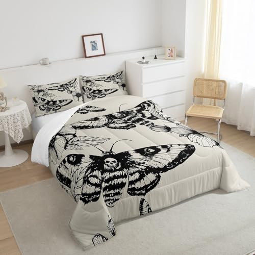 Feelyou Gothic Skull Bedding Set King Size for Kids Teens Adults