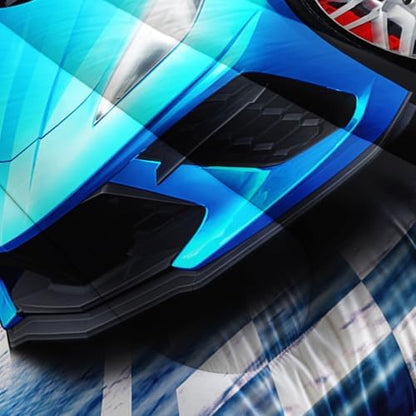 AILONEN Blue Racing Car Comforter Set,Extreme Sports Car Bedding Set for Boys,Teens Full Size, Automobile Cool Duvet Set,3-Piece,1 Quilt and 2 Pillowcases