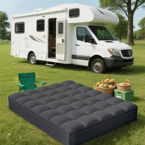 ELEMUSE RV Short Queen Grey Mattress Topper, Thick Pillow Top Mattress Pad