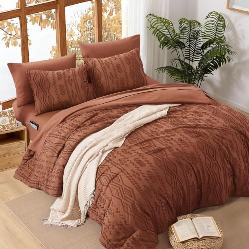 Full Size Comforter Set- 7 Pieces Tufted Bed in a Bag Full Bedding Sets