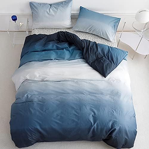 Wellboo Blue White Gradient Comforter Sets King Ocean Sea Blue Bedding