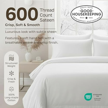 California Design Den 600 Thread Count King Size Bed Sheets Set, Sky Blue