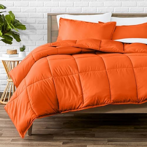 Bare Home Queen Comforter Set - 1800 Ultra Soft (Queen, Orange)