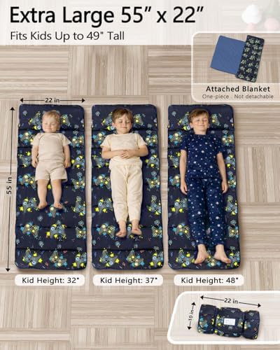 Primlect Toddler Nap Mat with Pillow, Thickened Extra Large Sleeping Bag
