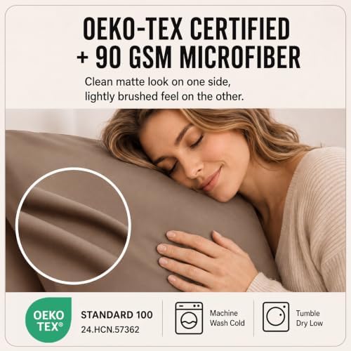 CozyLux Queen Sheet Set 6-Piece, 21-Inch Deep Pocket, Soft Brushed Feel