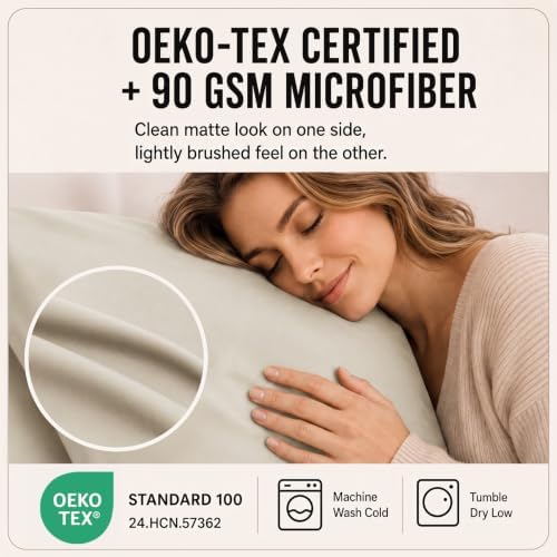 CozyLux Queen Sheet Set 6-Piece, 21-Inch Deep Pocket, Soft Brushed Feel