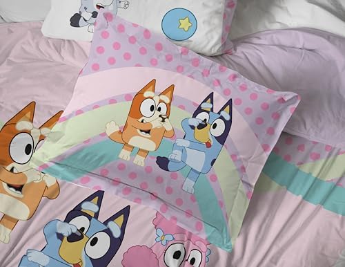 Bluey Bingo Queen Comforter Set 7 Piece Kids Bedding for Girls, Pink