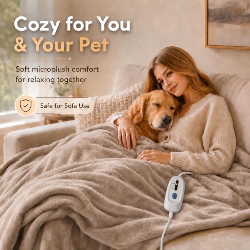 Electric Heated Blanket Full Size 72"x84", Linen