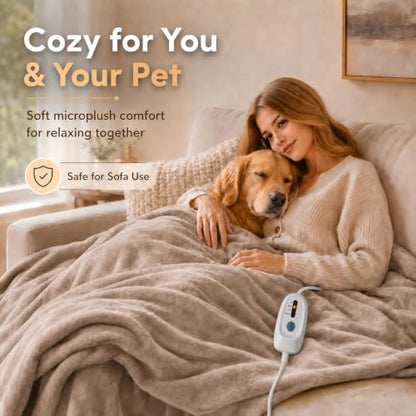 Electric Heated Blanket Full Size 72"x84", Linen