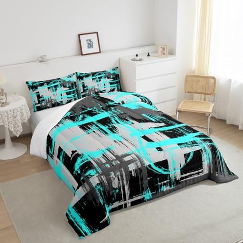 Feelyou Striped Comforter Set King Size Kids Boys Bedding