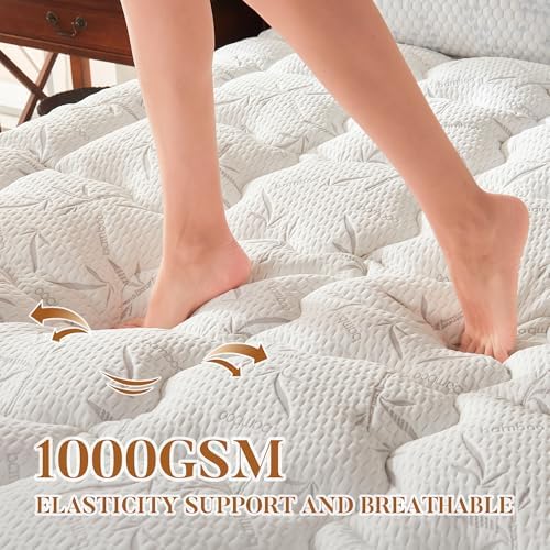 PRIMESOFT Full Size Mattress Topper, Thick Pillow Top Mattress Pad，Up to 21 Inch Deep Pocket, Soft Breathable Mattress Pad for Back Pain, Waterproof Protector Cover(White)