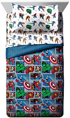 Marvel Comics Iron Man Full Size Comforter Set 5 Piece Kids Bedding, Multi