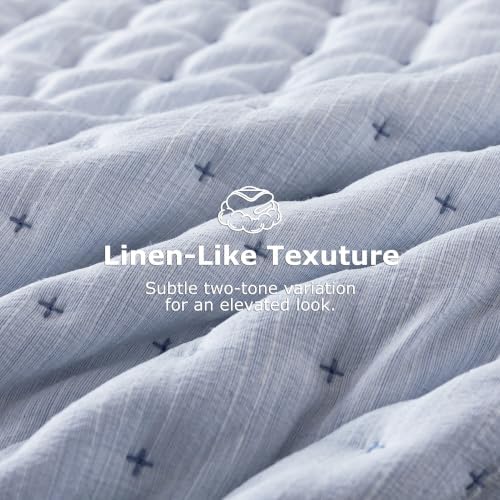 WDCOZY Cloud Soft Quilt Set, Twin Size, Chambray, 2 Pieces 68x90 inches