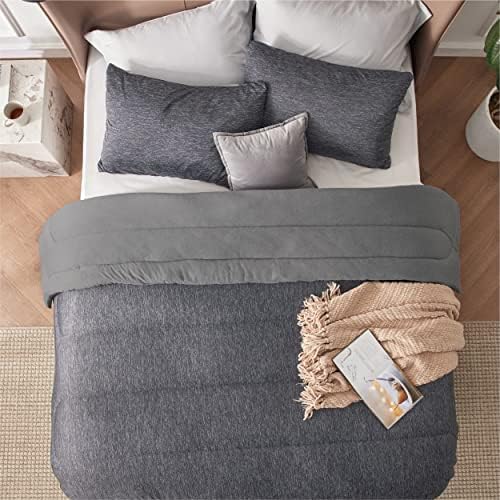 Bedsure King Size Comforter Set, Cooling & All-Season Bedding, Dark Grey