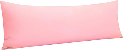 NTBAY Body Pillowcase - Brushed Microfiber 20x54 Pillowcase - Soft, Wrinkle-Free, Fade-Resistant, Stain-Resistant, Pink Body Pillow Cover with Envelope Closure - 20x54 Inches, Pink