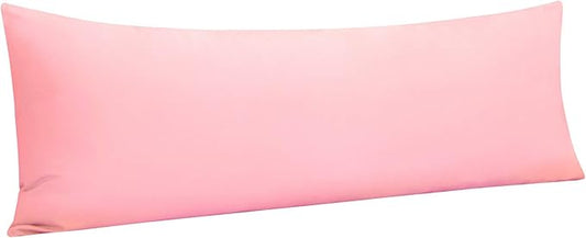 NTBAY Body Pillowcase - Brushed Microfiber 20x54 Pillowcase - Soft, Wrinkle-Free, Fade-Resistant, Stain-Resistant, Pink Body Pillow Cover with Envelope Closure - 20x54 Inches, Pink