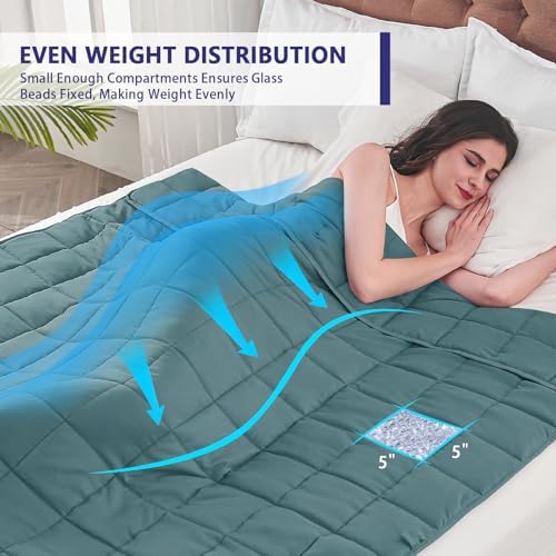 yescool Weighted Blanket for Adults 20lbs Queen Size, 60" x 80", Teal