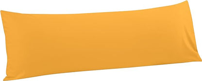 FLXXIE Body Pillow Cover - Super Soft Microfiber 20x54 Body Pillow Case - Envelope Closure, Wrinkle, Stain Resistant 20x54 Long Pillowcase, Ginger Yellow