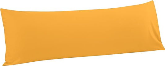 FLXXIE Body Pillow Cover - Super Soft Microfiber 20x54 Body Pillow Case - Envelope Closure, Wrinkle, Stain Resistant 20x54 Long Pillowcase, Ginger Yellow