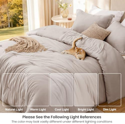 Love's cabin Burlwood King Size Comforter Set, 3-Piece Prewashed Bed Set