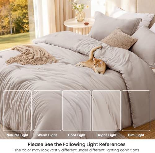 Love's cabin Burlwood Full Comforter Set, 3-Piece Prewashed Bed Set