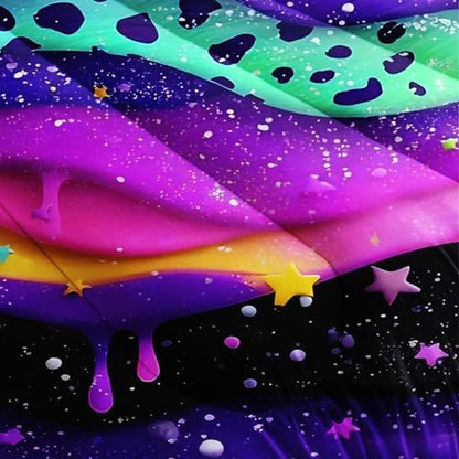 QOOMO Colorful Star Kids Comforter Set Queen Size