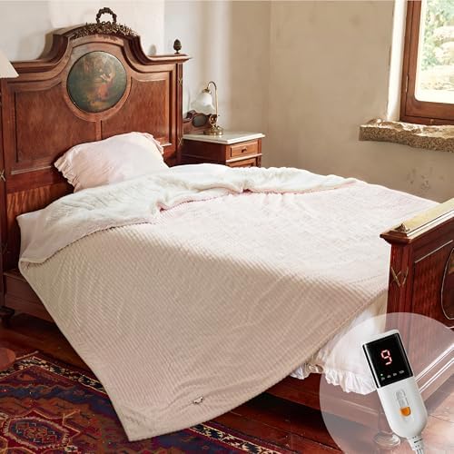 Texciting Heated Blanket Twin Size,Electric Blanket,ETL Certified,Beige