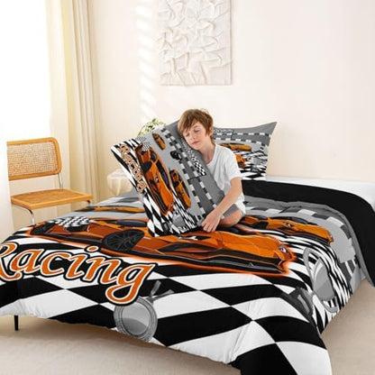 Feelyou Race Car Comforter Set Full Size for Boys Girls