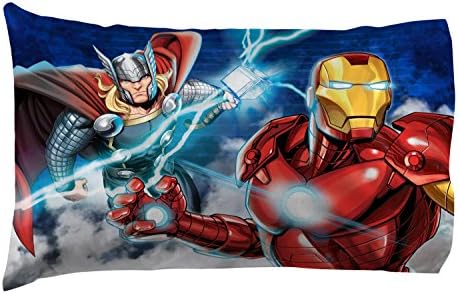 Jay Franco Marvel Avengers Blue Circle 4 Piece Twin Bed Set - Includes Reversible Comforter & Sheet Set - Super Soft Fade Resistant Polyester (Official Marvel Product)