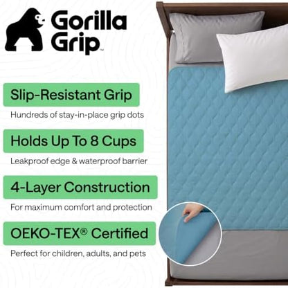 GORILLA GRIP Washable Reusable Underpads, 34X52, Blue