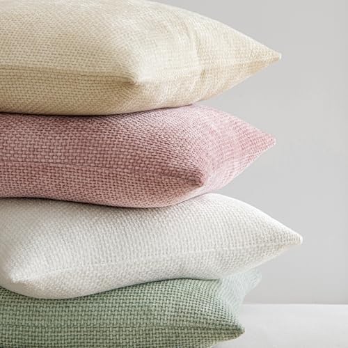 MIULEE Decorative Couch Throw Pillow Covers 18x18 Inch Neutral Cream 2 Pack