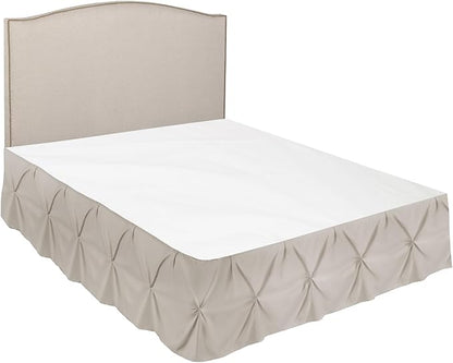 Nestl Linen Bed Skirt Queen Size, Pinch Pleat Queen Bed Skirt, 14" Inch Drop Queen Bedskirt, Hotel Quality Linen Bed Skirts, Premium Microfiber Bedskirt for Queen Bed, Linen Queen Bed Skirt