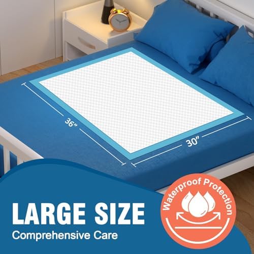 MILDPLUS 50 Count Disposable Bed Pads 30''X36'', Super Absorbent Underpad