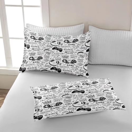 Gaming Comforter for Boys Teens,Game Bedding Sets Queen,Kids Gamer Comforter Set,Video Game Bedroom Bed Set Controller Duvet All Season 3 Piece