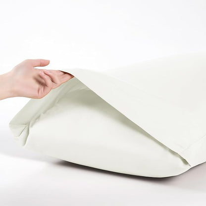 MILVOWOC 2Pcs Brushed Microfiber Standard Pillowcases - 20 x 26 Inch, White Pillow Case Set Non Slip Envelope Pillow Cover with Moisture Absorption and Anti-Wrinkle