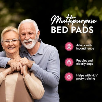 Inspire Extra Large Super Absorbent Disposable Bed Pads for Chronic Incontinence Ultra Thick and Absorbent Bed Pads Disposable Adult | Pee Pads for Adults (Gray 36" x 36")