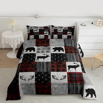 Feelyou Moose Bedding Set Toddler Size 3 Piece for Boys Girls Women Men