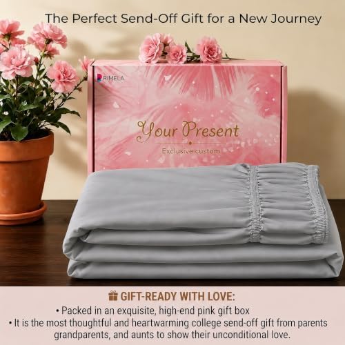 College Dorm Bed Skirt Twin XL 32" Drop, Slit Corner Bedskirt, Ice Grey
