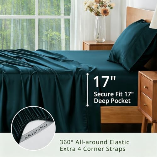 Bamboo Viscose Sheet Set Twin Size, Cooling Sheets Bed Set 3pcs