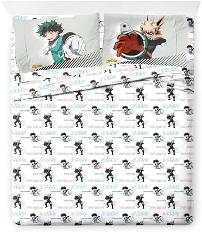 My Hero Academia Deku Full Size Comforter Set 7 Piece Anime Bedding, Black