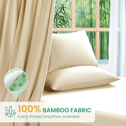 SONORO KATE 100% Viscose Derived from Bamboo_Sheets Queen Size,4PC